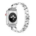 Apple Watch (38/40/SE/41/42mm) Diamond Steel Women Watch Strap - Silver