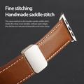 Apple Watch (38/40/SE/41/42mm) Dux Ducis YA M-Buckle Genuine Leather Strap - Brown