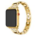 Apple Watch (42/44/SE/45/46/49mm) Diamond Steel Women Watch Strap - Gold