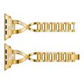 Apple Watch (42/44/SE/45/46/49mm) Diamond Steel Women Watch Strap - Gold