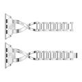 Apple Watch (42/44/SE/45/46/49mm) Diamond Steel Women Watch Strap - Silver