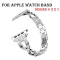Apple Watch (42/44/SE/45/46/49mm) Diamond Steel Women Watch Strap - Silver