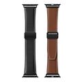 Apple Watch (42/44/SE/45/46/49mm) Dux Ducis YA M-Buckle Genuine Leather Strap - Black