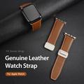 Apple Watch (42/44/SE/45/46/49mm) Dux Ducis YA M-Buckle Genuine Leather Strap - Brown