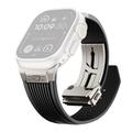 Apple Watch (42/44/SE/45/46/49mm) Vertical-Line Silicone Strap with Titanium Connector