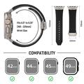 Apple Watch (42/44/SE/45/46/49mm) Vertical-Line Silicone Strap with Titanium Connector - Black