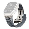 Apple Watch (42/44/SE/45/46/49mm) Vertical-Line Silicone Strap with Titanium Connector