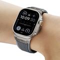 Apple Watch (42/44/SE/45/46/49mm) Vertical-Line Silicone Strap with Titanium Connector - Grey