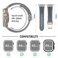 Apple Watch (42/44/SE/45/46/49mm) Vertical-Line Silicone Strap with Titanium Connector - Grey