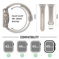 Apple Watch (42/44/SE/45/46/49mm) Vertical-Line Silicone Strap with Titanium Connector - Starlight