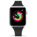 Apple Watch 7/SE/6/5/4/3/2/1 Premium Leather Strap - 45mm/44mm/42mm - Black