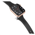 Apple Watch 7/SE/6/5/4/3/2/1 Premium Leather Strap - 45mm/44mm/42mm - Black