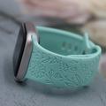 Apple Watch Series 11/10/9/8/SE 3/SE (2022)/7/SE/6/5/4/3/2/1 Floral Engraved Silicone Strap - 42mm/41mm/40mm/38mm