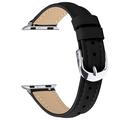 Apple Watch Series 11/10/9/8/SE 3/SE (2022)/7/SE/6/5/4/3/2/1 Thin Leather Strap - 42mm/41mm/40mm/38mm - Black