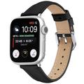 Apple Watch Series 11/10/9/8/SE 3/SE (2022)/7/SE/6/5/4/3/2/1 Thin Leather Strap - 42mm/41mm/40mm/38mm - Black