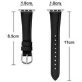 Apple Watch Series 11/10/9/8/SE 3/SE (2022)/7/SE/6/5/4/3/2/1 Thin Leather Strap - 42mm/41mm/40mm/38mm - Black