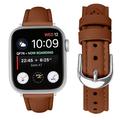 Apple Watch Series 11/10/9/8/SE 3/SE (2022)/7/SE/6/5/4/3/2/1 Thin Leather Strap - 42mm/41mm/40mm/38mm - Brown