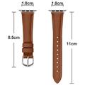 Apple Watch Series 11/10/9/8/SE 3/SE (2022)/7/SE/6/5/4/3/2/1 Thin Leather Strap - 42mm/41mm/40mm/38mm - Brown