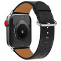 Apple Watch Series 7/SE/6/5/4/3/2/1 Leather Strap - 41mm/40mm/38mm - Black