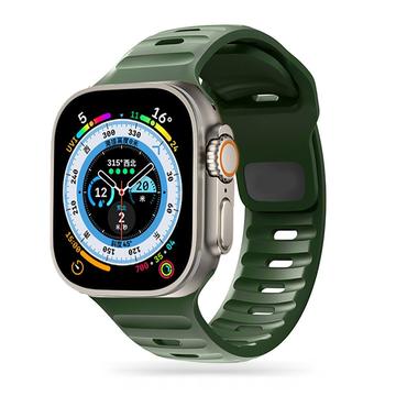 Apple Watch Series Ultra 2/Ultra/9/8/SE (2022)/7/SE/6/5/4/3/2/1 Tech-Protect IconBand Line Silicone Strap - 49mm/45mm/44mm/42mm - Army Green