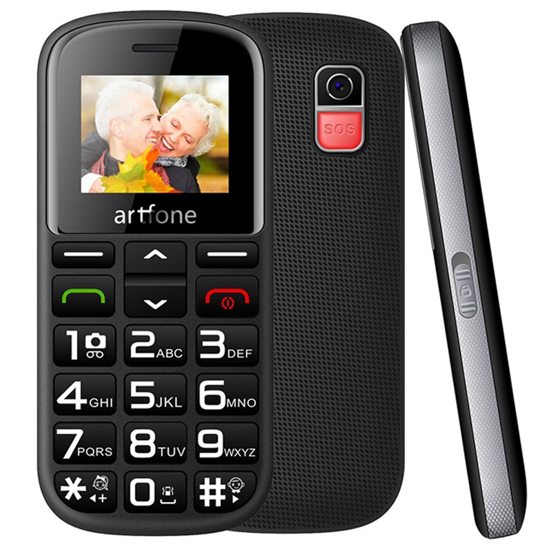 Artfone CS182 Senior Phone - Dual SIM, SOS - Black