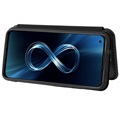 Asus Zenfone 8 Flip Case - Carbon Fiber - Black