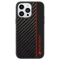 iPhone 14 Pro Max Audi Carbon Fiber Stripe Case - Black