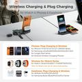 B-33 3-in-1 Wireless Charging Station with USB-C Plugs - 15W - Black