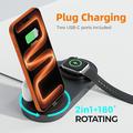 B-33 3-in-1 Wireless Charging Station with USB-C Plugs - 15W - Black
