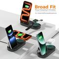 B-33 3-in-1 Wireless Charging Station with USB-C Plugs - 15W - Black