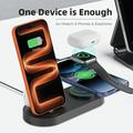 B-33 3-in-1 Wireless Charging Station with USB-C Plugs - 15W - Black