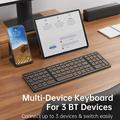 B089 Foldable Wireless Keyboard with Numbers Area - 81 Keys - Grey