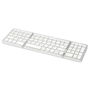 B089 Foldable Wireless Keyboard with Touchpad - 81 Keys - Silver