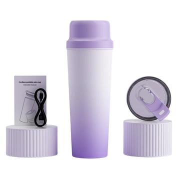 BDL-009 2-in-1 Cordless Portable Juicer / Blender - 650ml - Gradient Purple