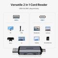 BENFEI 2-in-1 USB-C/USB-A 3.0 Card Reader - SD, TF, microSD - Black