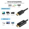 BENFEI DisplayPort/HDMI Cable - 4K 30Hz - 1.8m - Black