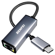 BENFEI USB-C/RJ45 Adapter - 1000Mbps - Grey