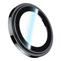BENKS 3Pcs / Set Camera Lens Protector for iPhone 15 Pro / 15 Pro Max Corming Grila Glass Lens Film with Aluminum Alloy Frame - Black