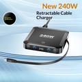 BK-124D 240W Desktop Charging Station with Retractable USB-C Cable - 2x USB-C, 2x USB-A