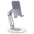 BONERUY L06X Aluminum Smartphone/Tablet Stand – 360 Rotating, Foldable, Multi-Angle - Silver