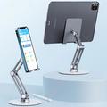 BONERUY L06X Aluminum Smartphone/Tablet Stand – 360 Rotating, Foldable, Multi-Angle - Silver