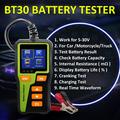 BT30 Battery Tester Analyzer for Cars, Motorcycles, Trucks - 1.8", 6V/12V/24V