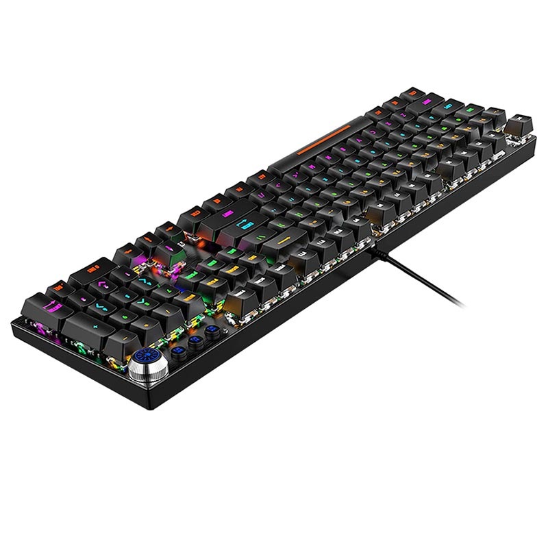 Backlit Mechanical Keyboard With Volume Knob V6 Backlit Mechanical Keyboard With Volume Knob V6