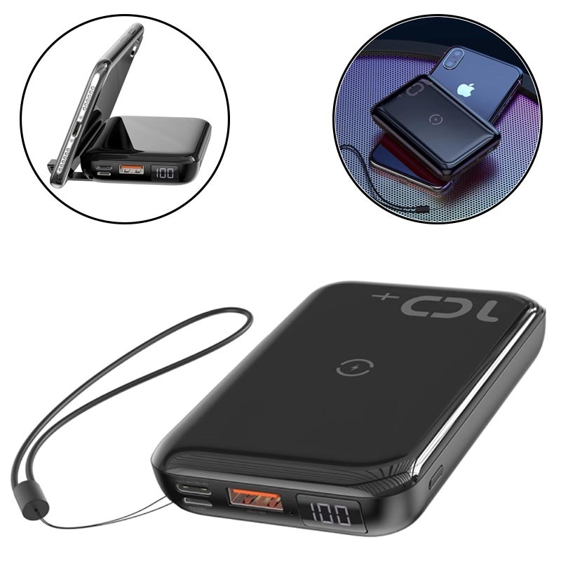 Baseus Mini S 2 in 1 Fast Power Bank 2in1 QI Wireless Charger Phone Stand