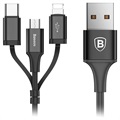 Baseus 3-in-1 USB Cable - Lightning, Type-C, MicroUSB