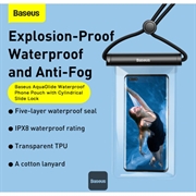 Baseus AquaGlide BS-PC030 Waterproof Phone Case - IPX8 - 7.2" - Black / Transparent