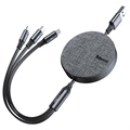 Baseus 3-in-1 Retractable USB Cable - 1.2m - Gray