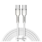 Baseus Cafule Metal Series Nylon Braided USB-C/USB-C Cable - 100W - 2m - White