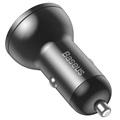 Baseus Digital Display Dual USB Car Charger - 4.8A - Grey