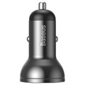 Baseus Digital Display Dual USB Car Charger - 4.8A - Grey